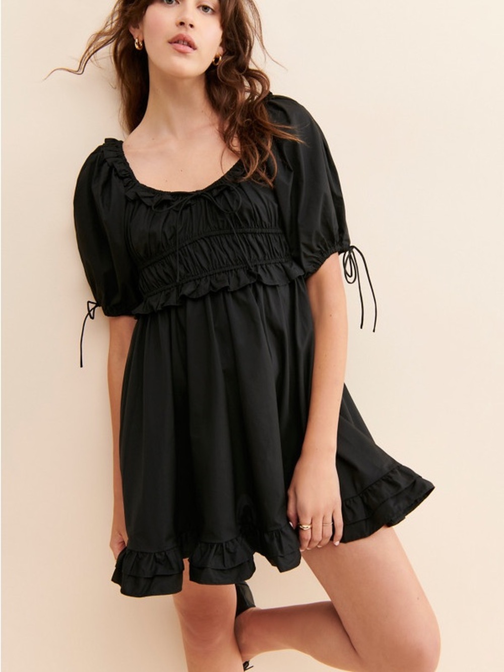 En Saison - Danielle puff sleeve dress - black - Sz M